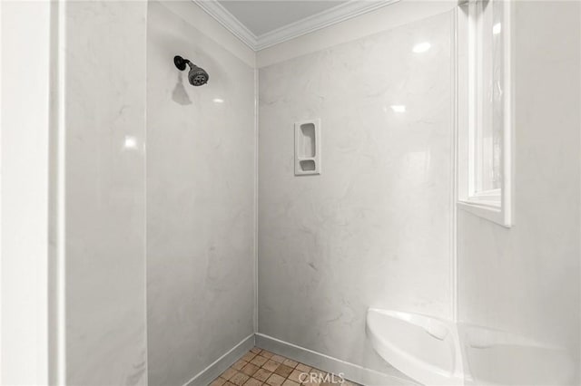 45 Covell Park Ave, Chico, CA 95926 - bathroom with ornamental molding and a shower