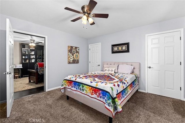 45 Covell Park Ave, Chico, CA 95926 - carpeted bedroom with baseboards and ceiling fan