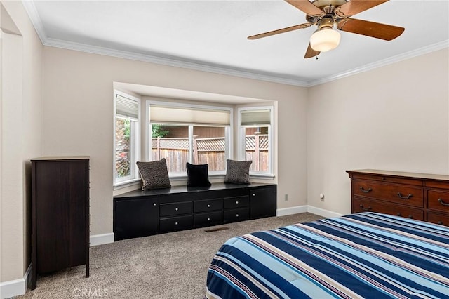 45 Covell Park Ave, Chico, CA 95926 - carpeted bedroom featuring multiple windows, crown molding, and ceiling fan