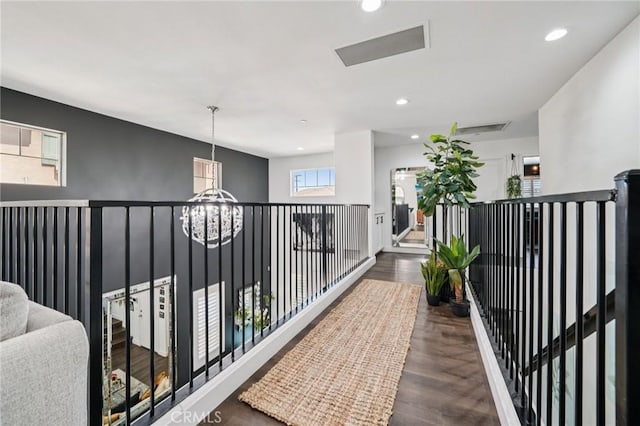 12400 Sarah Ct, El Monte, CA 91732 - hall with wood finished floors and recessed lighting