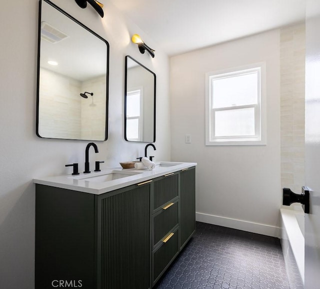 7830 Fairchild Ave, Winnetka, CA 91306 - full bath with double vanity and shower / washtub combination