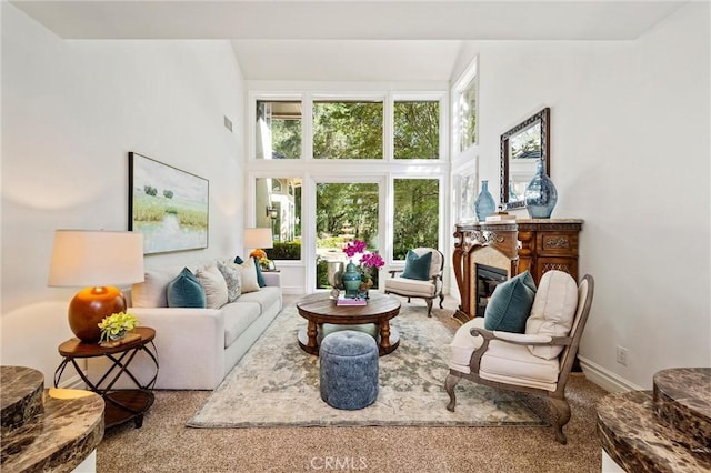 45200 Oak Manor Ct, Temecula, CA 92590 - living area featuring carpet and a glass covered fireplace