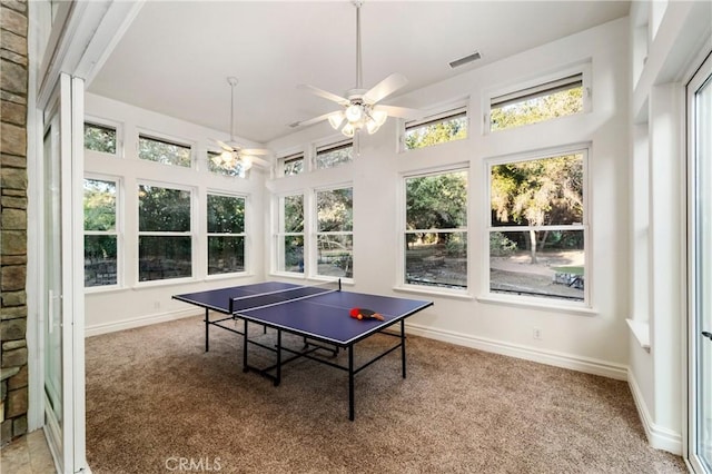 45200 Oak Manor Ct, Temecula, CA 92590 - recreation room featuring carpet floors and a ceiling fan