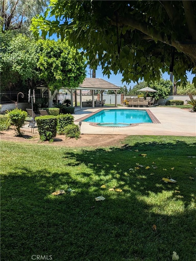 2622 Chauncy Pl, Riverside, CA 92506 - outdoor pool with a gazebo and a yard