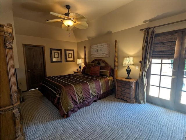 2622 Chauncy Pl, Riverside, CA 92506 - bedroom with carpet floors, french doors, and ceiling fan