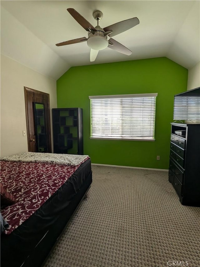 2622 Chauncy Pl, Riverside, CA 92506 - bedroom with vaulted ceiling, carpet flooring, and ceiling fan