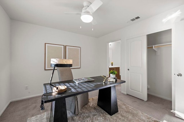 2333 Verano Way, Vista, CA 92081 - carpeted office with a ceiling fan and baseboards