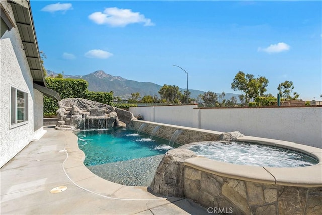 9292 Garden St, Rancho Cucamonga, CA 91701 - view of pool featuring an in-ground hot tub and a mountain view