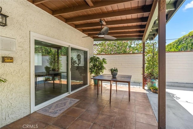 9292 Garden St, Rancho Cucamonga, CA 91701 - view of patio / terrace featuring a ceiling fan