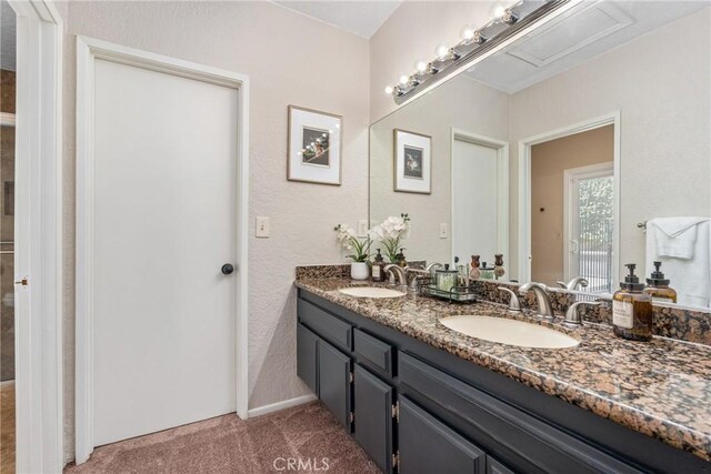 9292 Garden St, Rancho Cucamonga, CA 91701 - full bath featuring double vanity and a textured wall