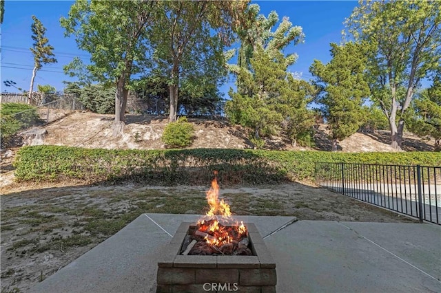 22526 Napa St, West Hills, CA 91304 - view of patio / terrace with a fire pit