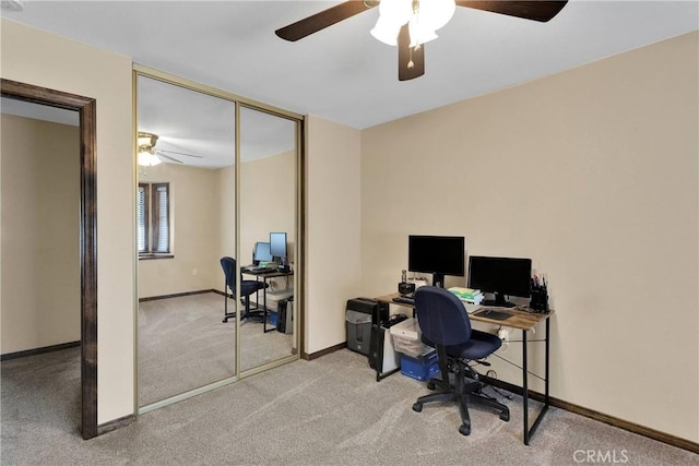7505 Jenkins Ave, Hesperia, CA 92345 - carpeted office with a ceiling fan and baseboards