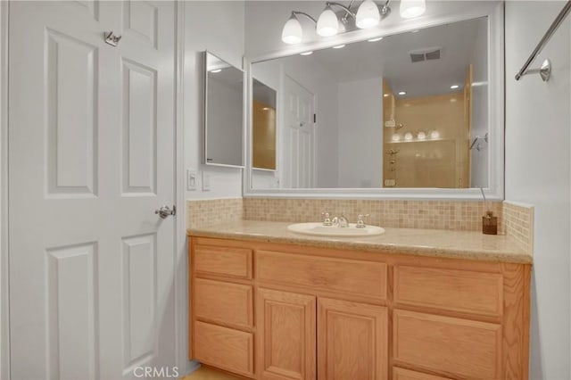 1629 E Palm Ave Unit 3, El Segundo, CA 90245 - full bath with vanity, decorative backsplash, and a shower