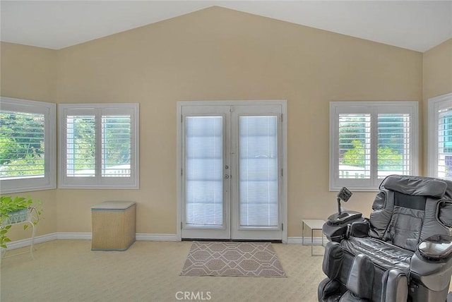 3039 Olympic View Dr, Chino Hills, CA 91709 - entryway featuring vaulted ceiling and carpet