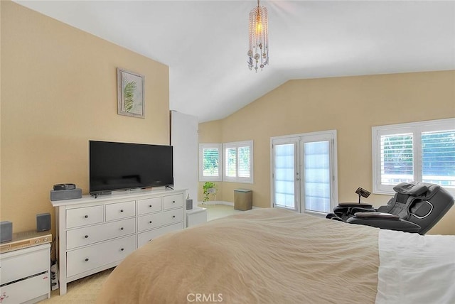3039 Olympic View Dr, Chino Hills, CA 91709 - bedroom featuring lofted ceiling and light colored carpet