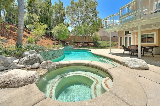3039 Olympic View Dr, Chino Hills, CA 91709 - view of swimming pool with a patio and a pool with connected hot tub