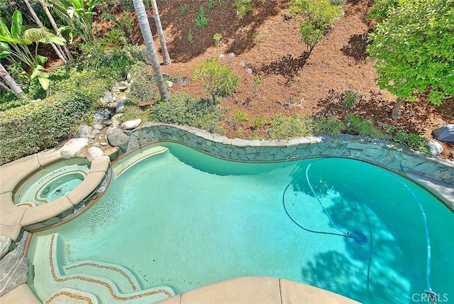 3039 Olympic View Dr, Chino Hills, CA 91709 - view of swimming pool with a pool with connected hot tub