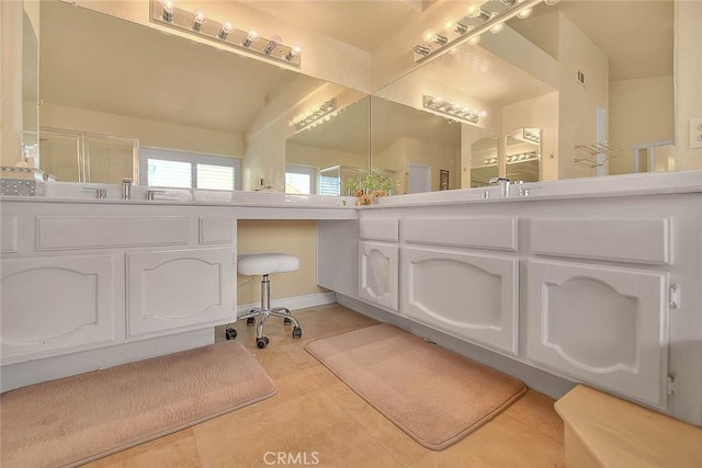 3039 Olympic View Dr, Chino Hills, CA 91709 - full bathroom with tile patterned floors, vanity, and an enclosed shower