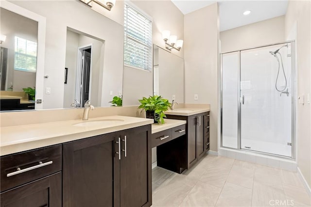 138 Listo St, Rancho Mission Viejo, CA 92694 - full bathroom featuring a shower stall, vanity, and healthy amount of natural light