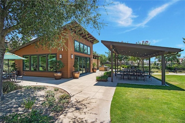 138 Listo St, Rancho Mission Viejo, CA 92694 - view of community featuring a yard, a patio, and a pergola