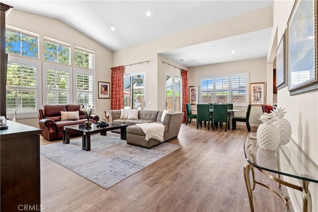 138 Listo St, Rancho Mission Viejo, CA 92694 - living area with light wood-style floors, lofted ceiling, and recessed lighting