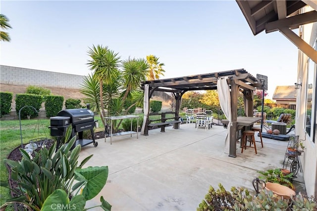 20642 Iris Canyon Rd, Riverside, CA 92508 - view of patio with outdoor dining area, a pergola, and grilling area