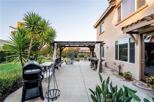 20642 Iris Canyon Rd, Riverside, CA 92508 - view of patio with outdoor dining space, a pergola, and a grill
