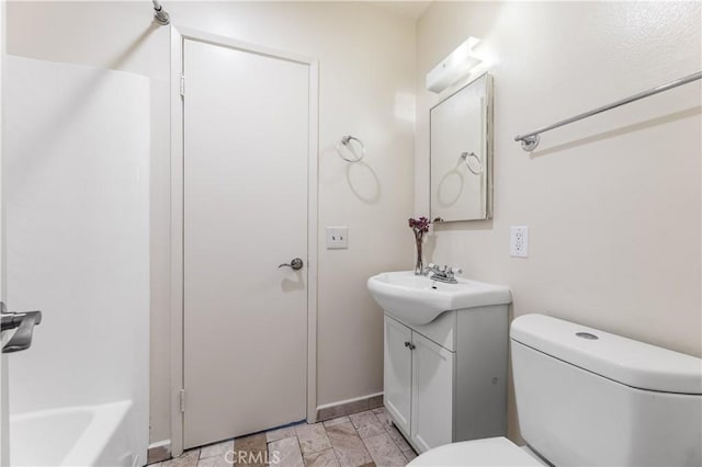 5530 Ackerfield Ave Unit 206, Long Beach, CA 90805 - full bathroom with vanity, stone finish flooring, and bathtub / shower combination
