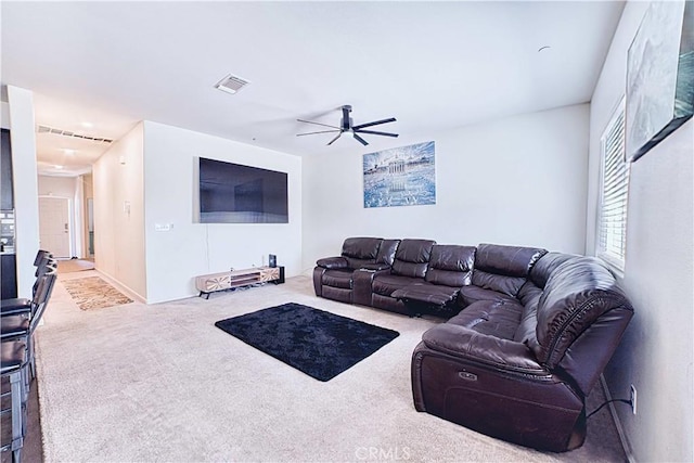4262 Theresa Ln, Merced, CA 95348 - living room with carpet and a ceiling fan