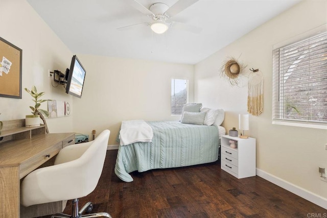 737 W Bel Esprit Cir, San Marcos, CA 92069 - bedroom with wood finished floors, a desk, and a ceiling fan
