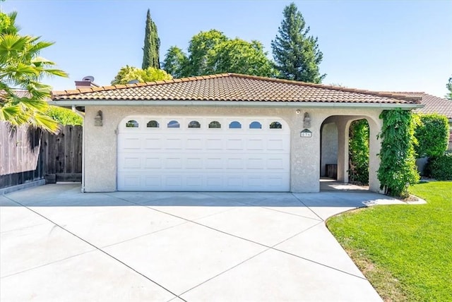 836 Bolen Dr, Paso Robles, CA 93446 - mediterranean / spanish house with a tile roof, stucco siding, concrete driveway, and a garage