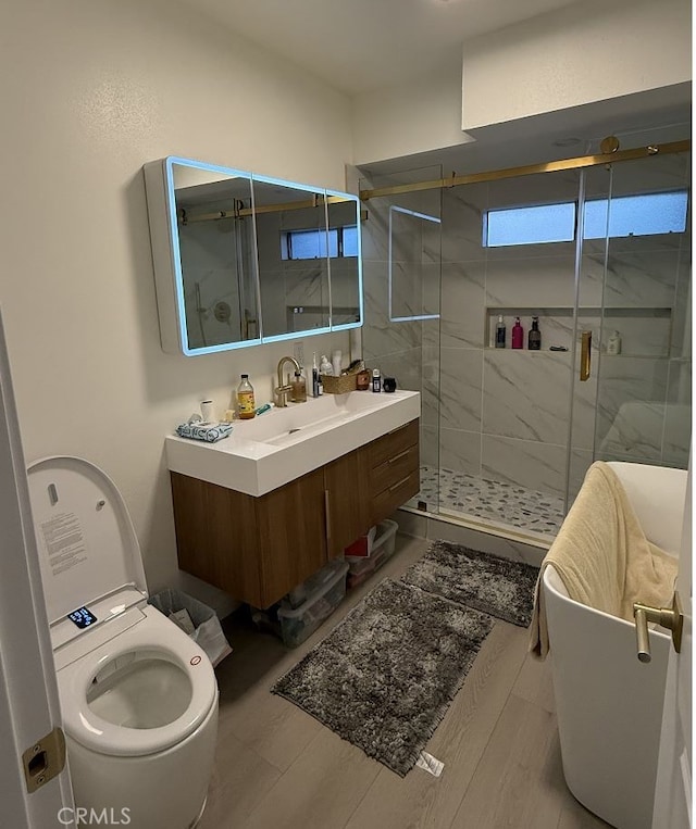 1016 W Teresa St, West Covina, CA 91790 - full bathroom with vanity and a stall shower