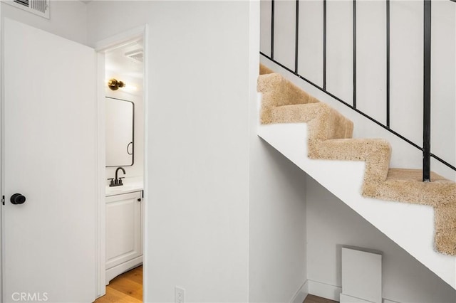 516 Sefton Ave Unit A, Monterey Park, CA 91755 - stairway featuring wood finished floors