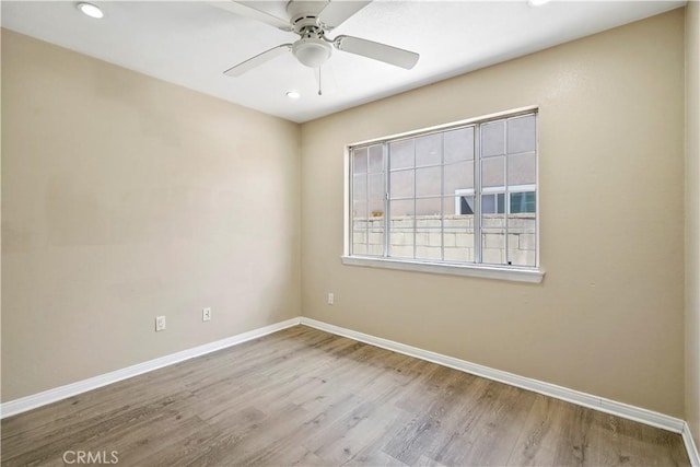10265 Lev Ave, Arleta, CA 91331 - spare room featuring ceiling fan, wood finished floors, and recessed lighting