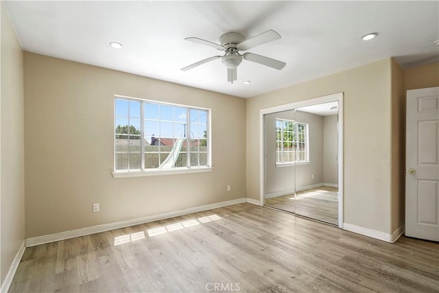 10265 Lev Ave, Arleta, CA 91331 - unfurnished room featuring wood finished floors, a ceiling fan, and recessed lighting