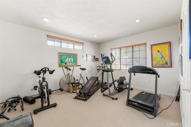 5250 Scott Robertson Rd, Hidden Hills, CA 91302 - exercise room with plenty of natural light, carpet flooring, and recessed lighting