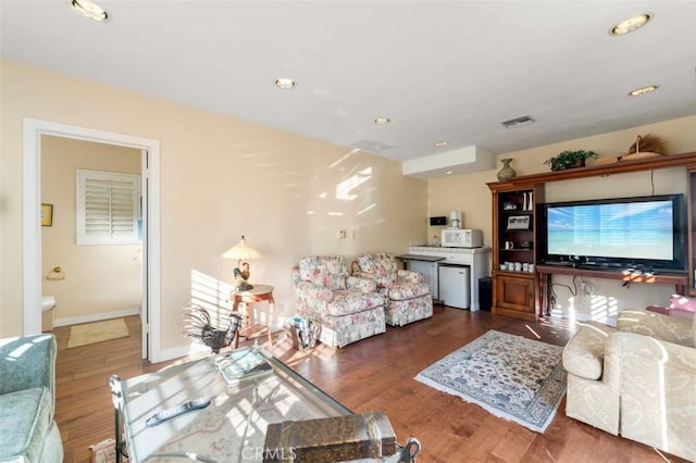 5250 Scott Robertson Rd, Hidden Hills, CA 91302 - living room with wood finished floors and recessed lighting