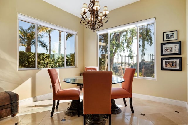 7243 Surfbird Cir, Carlsbad, CA 92011 - dining area with a chandelier and tile patterned flooring