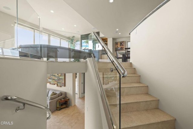 3629 Ocean Dr, Oxnard, CA 93035 - stairway featuring recessed lighting