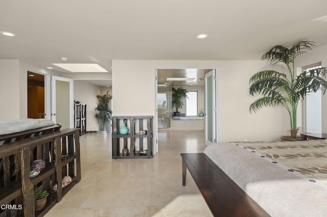3629 Ocean Dr, Oxnard, CA 93035 - hallway with recessed lighting and a skylight