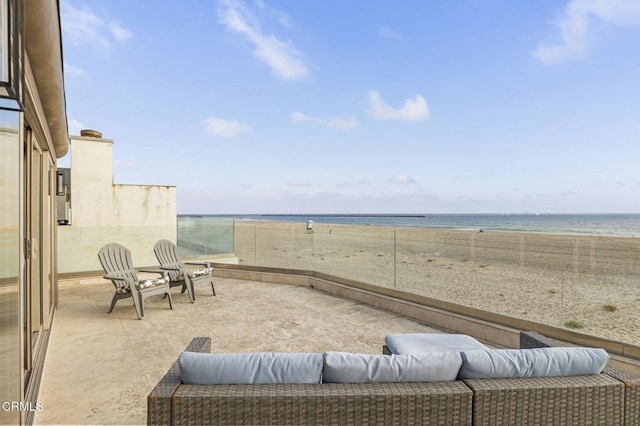 3629 Ocean Dr, Oxnard, CA 93035 - view of patio with view of water and beach and outdoor lounge area