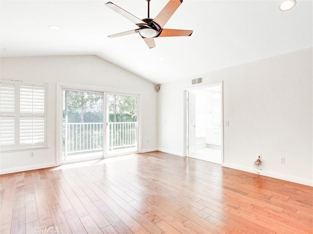 20472 Via Marwah, Yorba Linda, CA 92886 - unfurnished room featuring a ceiling fan, light wood-type flooring, lofted ceiling, and recessed lighting