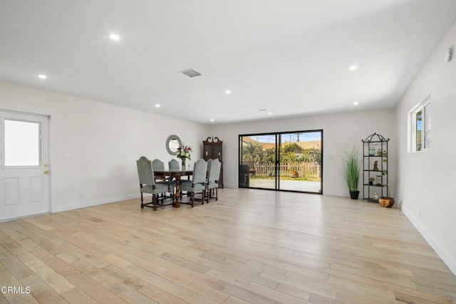 2165 W 115th St, Hawthorne, CA 90250 - dining area featuring light wood-style floors and recessed lighting