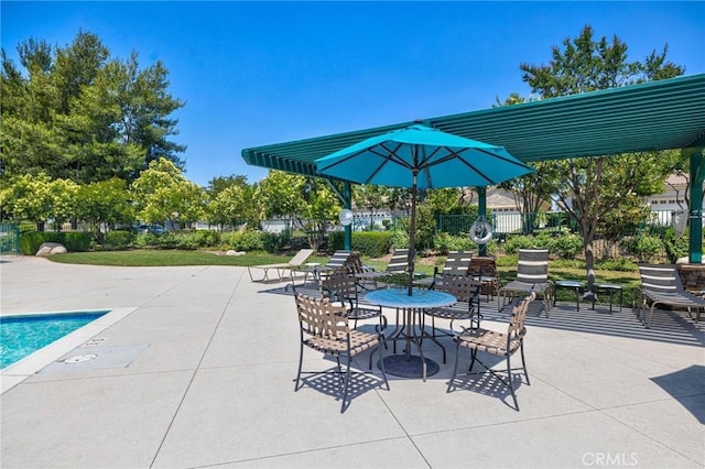1708 Snowberry Rd, Beaumont, CA 92223 - view of patio / terrace with a community pool