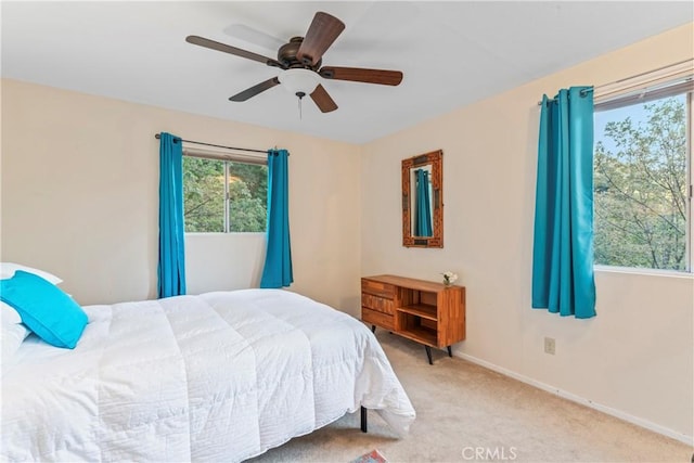 423 Thousand Pines Rd, Crestline, CA 92325 - bedroom with carpet flooring and ceiling fan