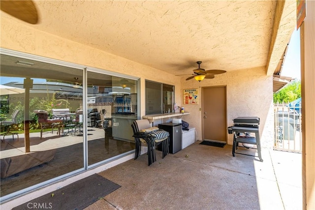2608 Nice Ct, Lancaster, CA 93536 - view of patio / terrace with ceiling fan and a grill