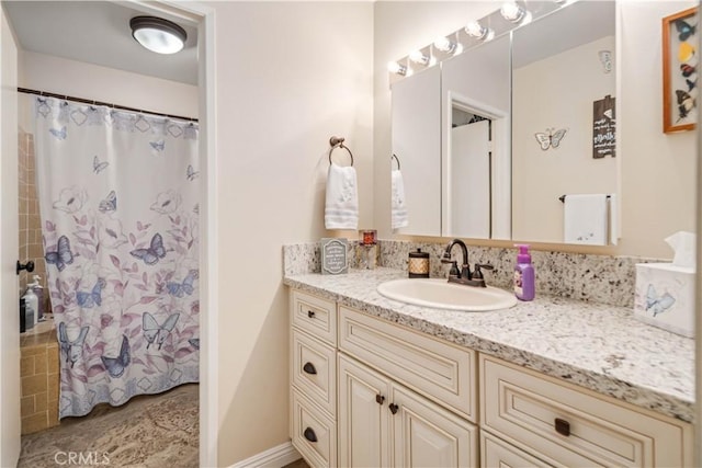 2608 Nice Ct, Lancaster, CA 93536 - bathroom with vanity and a shower with curtain