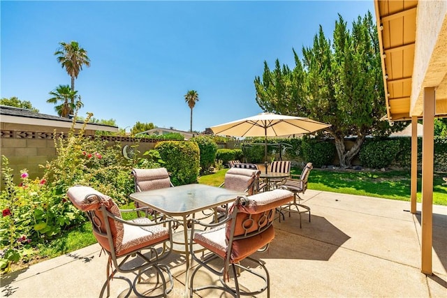 2608 Nice Ct, Lancaster, CA 93536 - fenced backyard featuring outdoor dining space and a patio