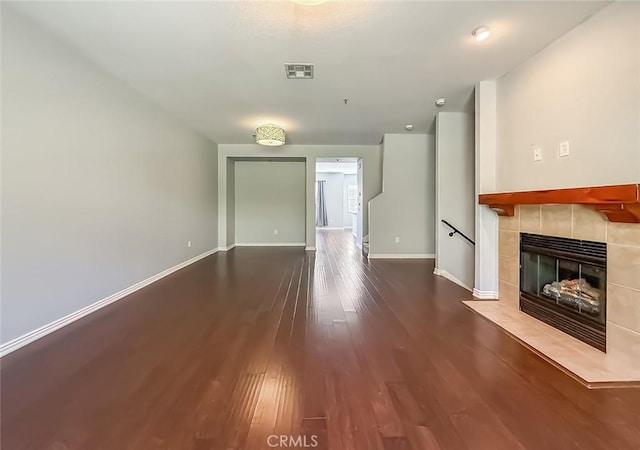 374 E Hilltop Way, Thousand Oaks, CA 91362 - unfurnished living room with wood finished floors and a fireplace