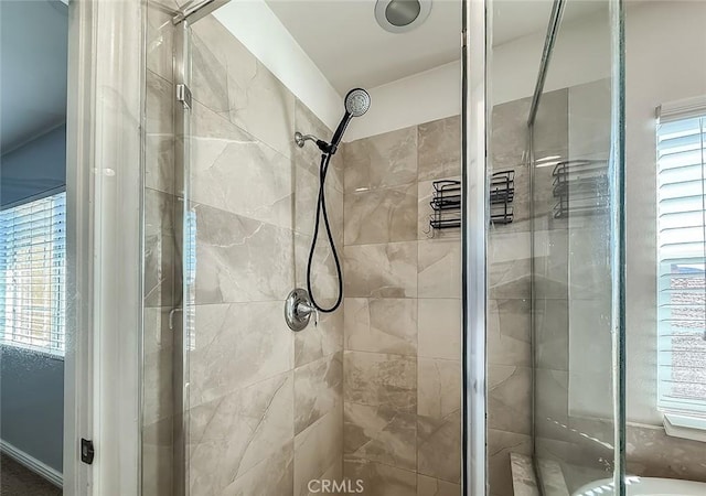 374 E Hilltop Way, Thousand Oaks, CA 91362 - bathroom featuring a stall shower and plenty of natural light